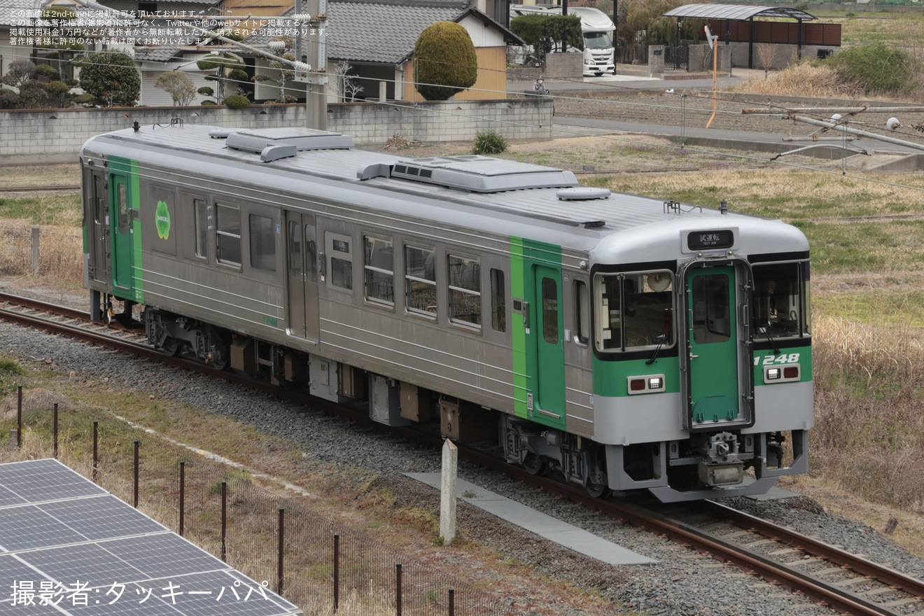 【JR四】1200形1248号車が更新工事を終え多度津工場出場試運転の拡大写真