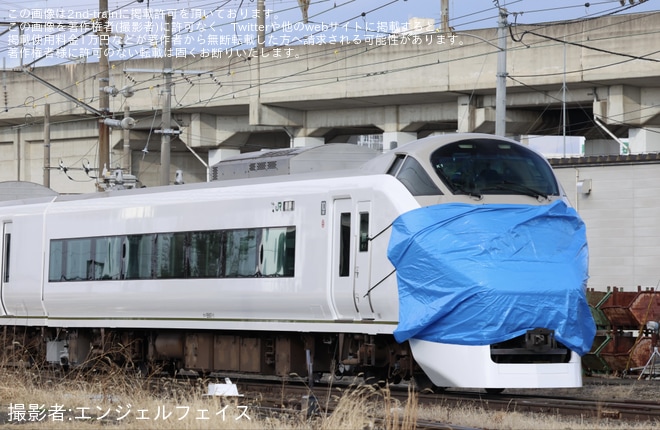 【JR東】651系オマージュカラーのE657系K1編成が目撃を郡山総合車両センター付近で撮影した写真