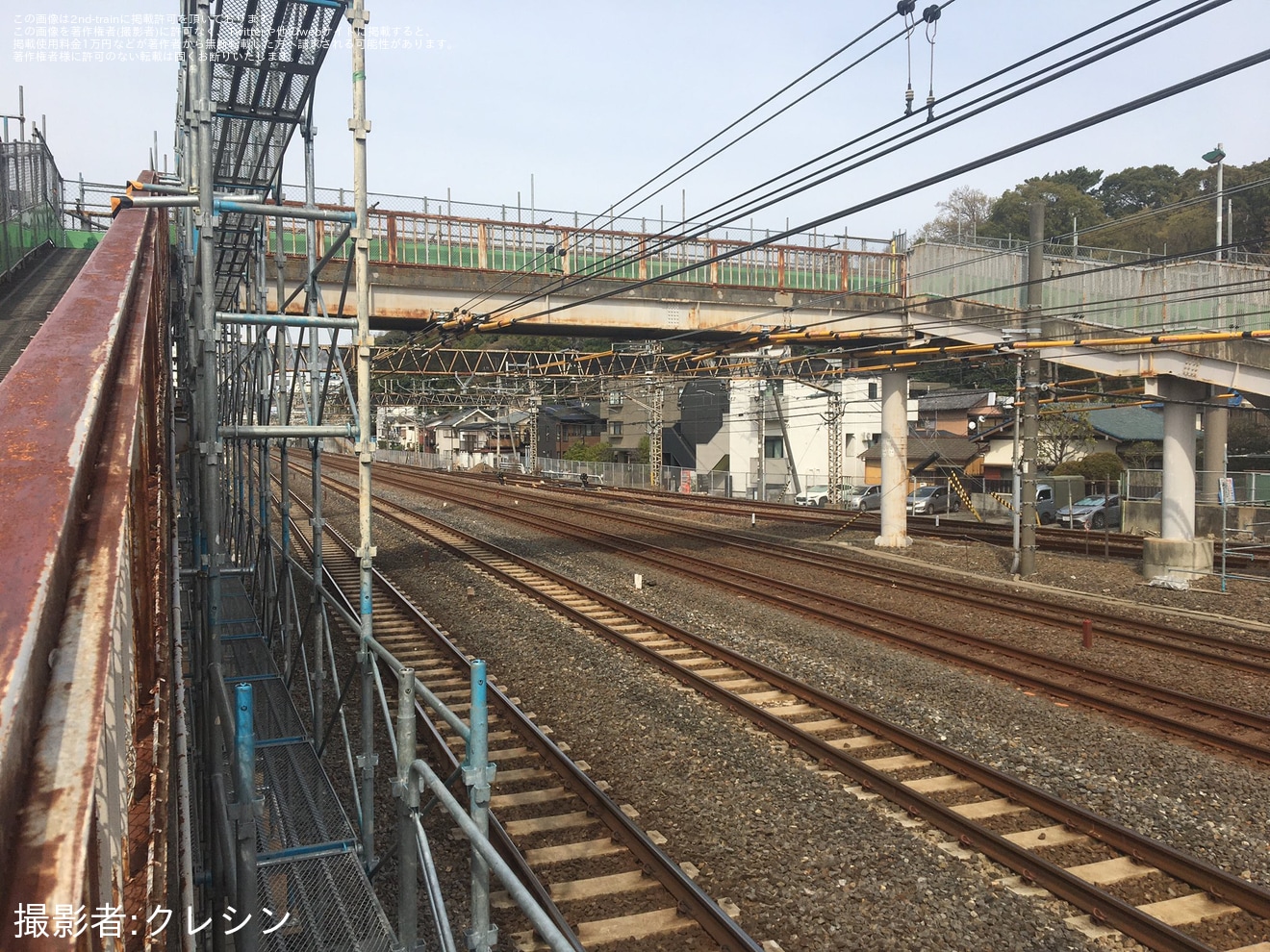 【JR東】松戸〜金町間にある通称「松戸陸橋」の有名撮影地に足場が組まれ撮影出来なくなるの拡大写真