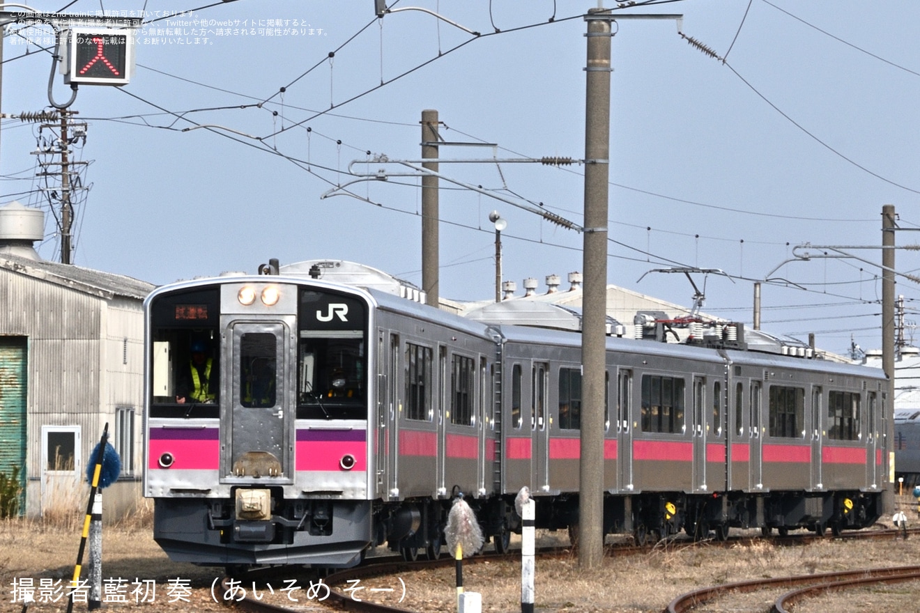 【JR東】701系N8編成秋田総合車両センター出場試運転(202603)の拡大写真