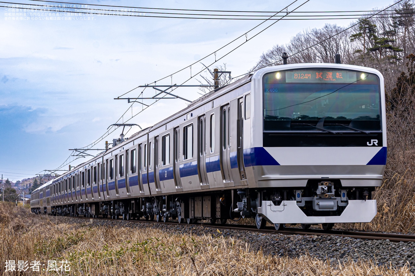 【JR東】E531系K406編成郡山総合車両センター出場試運転の拡大写真