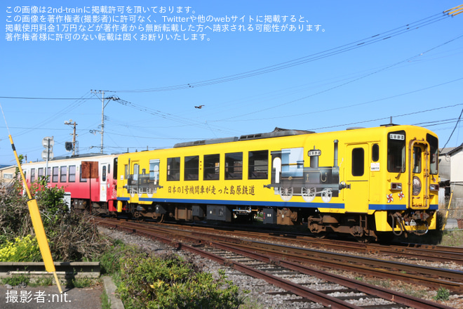 【島原】長期運用離脱中のキハ2503Aが入れ換えを島原船津～霊丘公園体育館間で撮影した写真