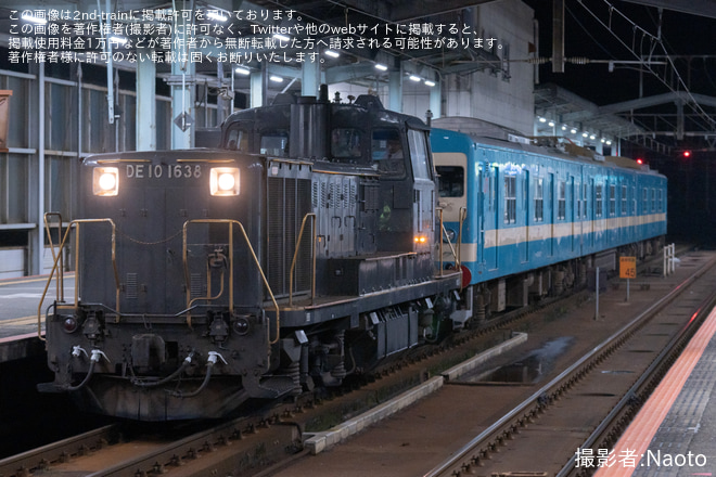 【JR九】103系E-17編成が配給輸送 - 唐津駅にて撮影