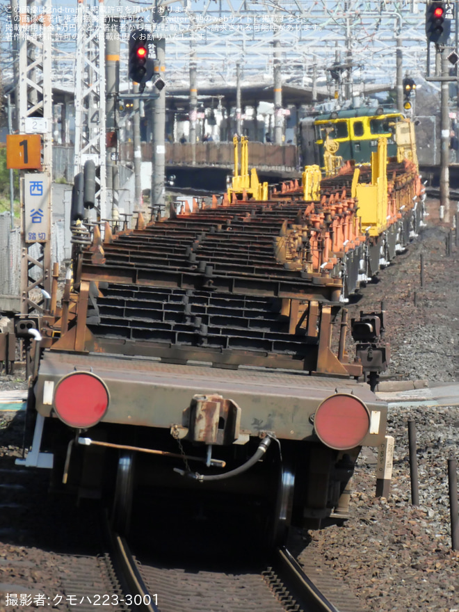 【JR西】EF65-1124牽引の宝殿工臨返空を島本～山崎間で撮影した写真