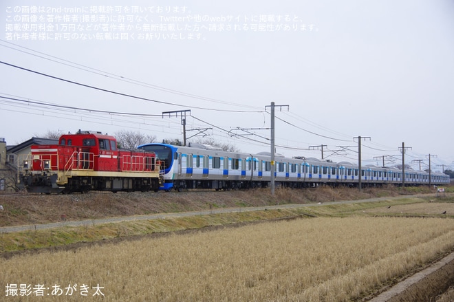 【東臨】71-000形Z14編成J-TREC新津事業所出場甲種輸送を不明で撮影した写真