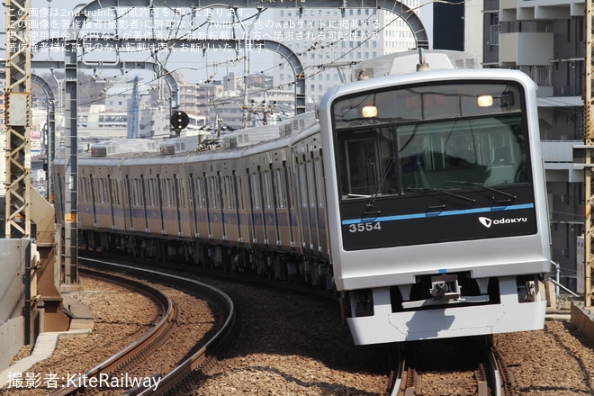 【小田急】3000形3254F(3254×6)全般検査明け試運転を不明で撮影した写真