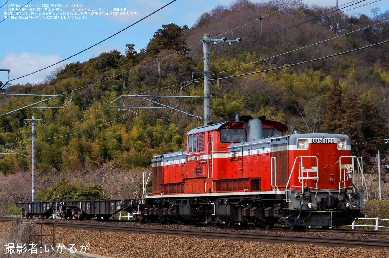 【JR西】DD51-1109牽引の米原訓練が実施の拡大写真