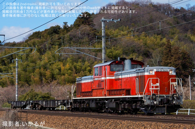 【JR西】DD51-1109牽引の米原訓練が実施を米原～彦根間で撮影した写真
