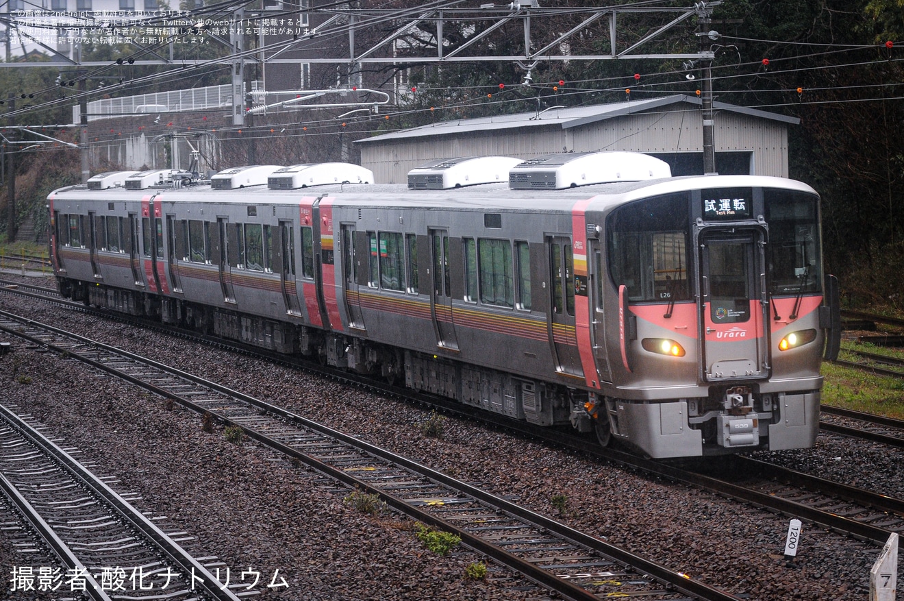 【JR西】227系L26編成(Urara)試運転にて下関〜新山口間を2往復走行の拡大写真