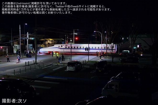 【JR海】N700S J57編成陸送を不明で撮影した写真