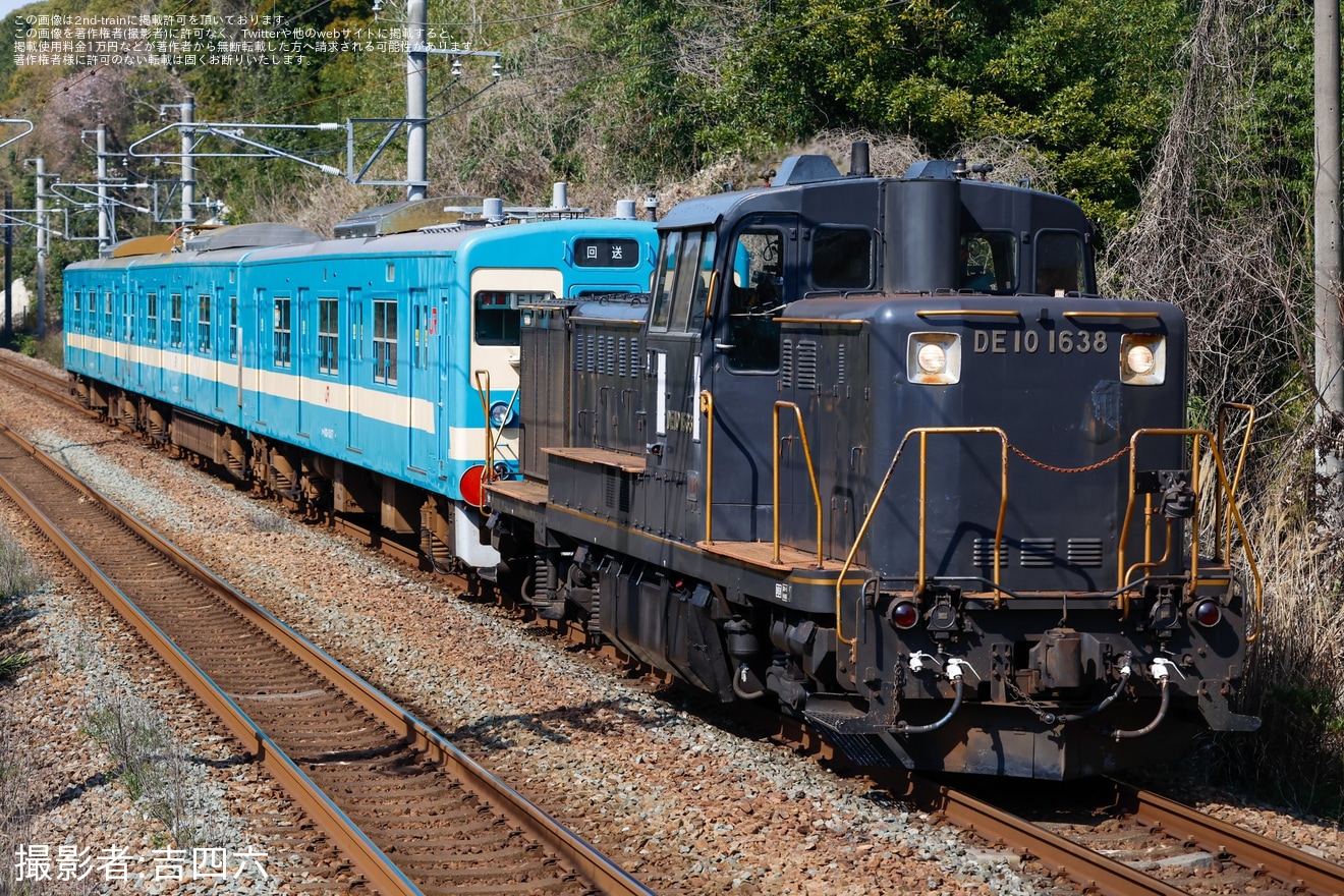 【JR九】103系1500番台E17編成車輪削正返却配給の拡大写真