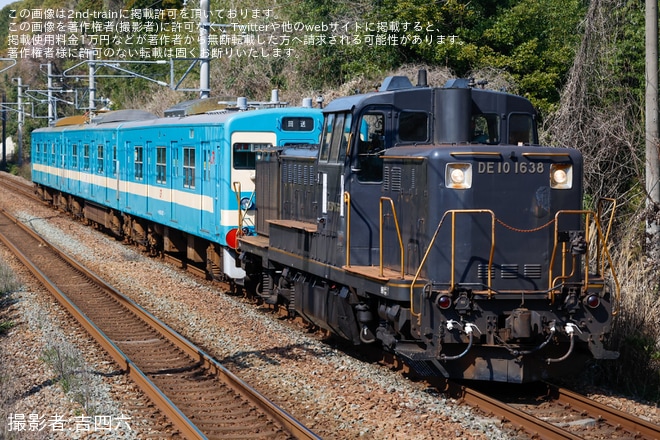 【JR九】103系1500番台E17編成車輪削正返却配給を不明で撮影した写真