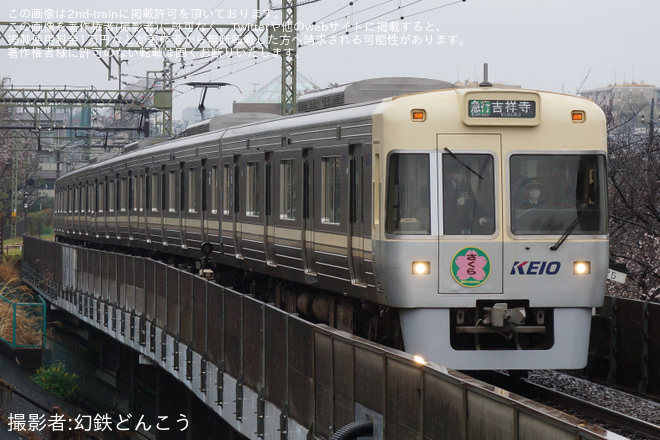 【京王】1000系1752Fに「さくら INOKASHIRA」のヘッドマークを掲出 - 高井戸駅にて撮影