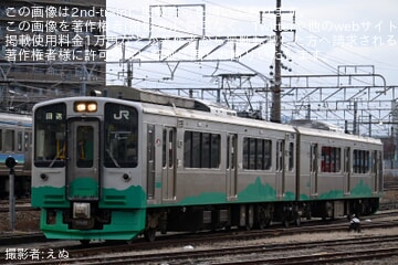 【トキ鉄】前面JRマークが復活したET127系V7編成が長野総合車両センター出場し回送