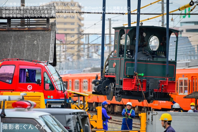 【伊予鉄】坊っちゃん列車D1が全般検査を終えて夜間試運転（3枚目）