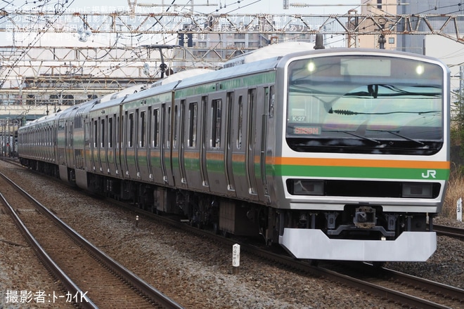 【JR東】E231系コツK-27編成 東京総合車両センター出場回送（1枚目）