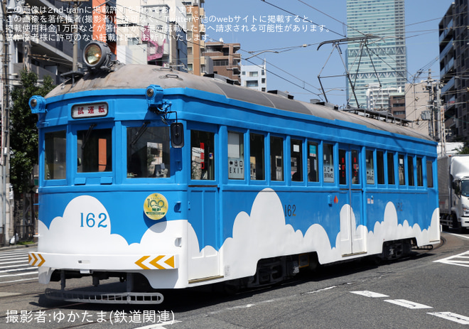 【阪堺】モ161・モ162が就役100周年記念イベントに合わせて試運転（2枚目）