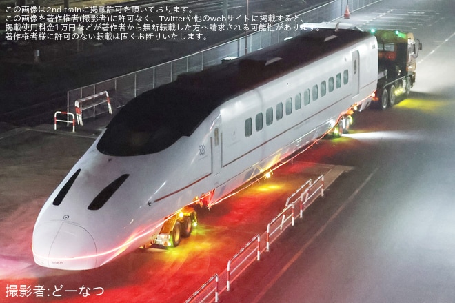 【JR九】800系U005編成1号車が熊本港へ陸送（5枚目）