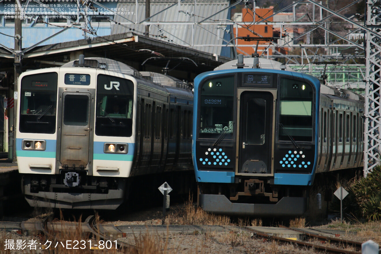 【JR東】E131系コツG-07編成 中央本線•篠ノ井線長野方面での試運転を終えて返却回送の拡大写真