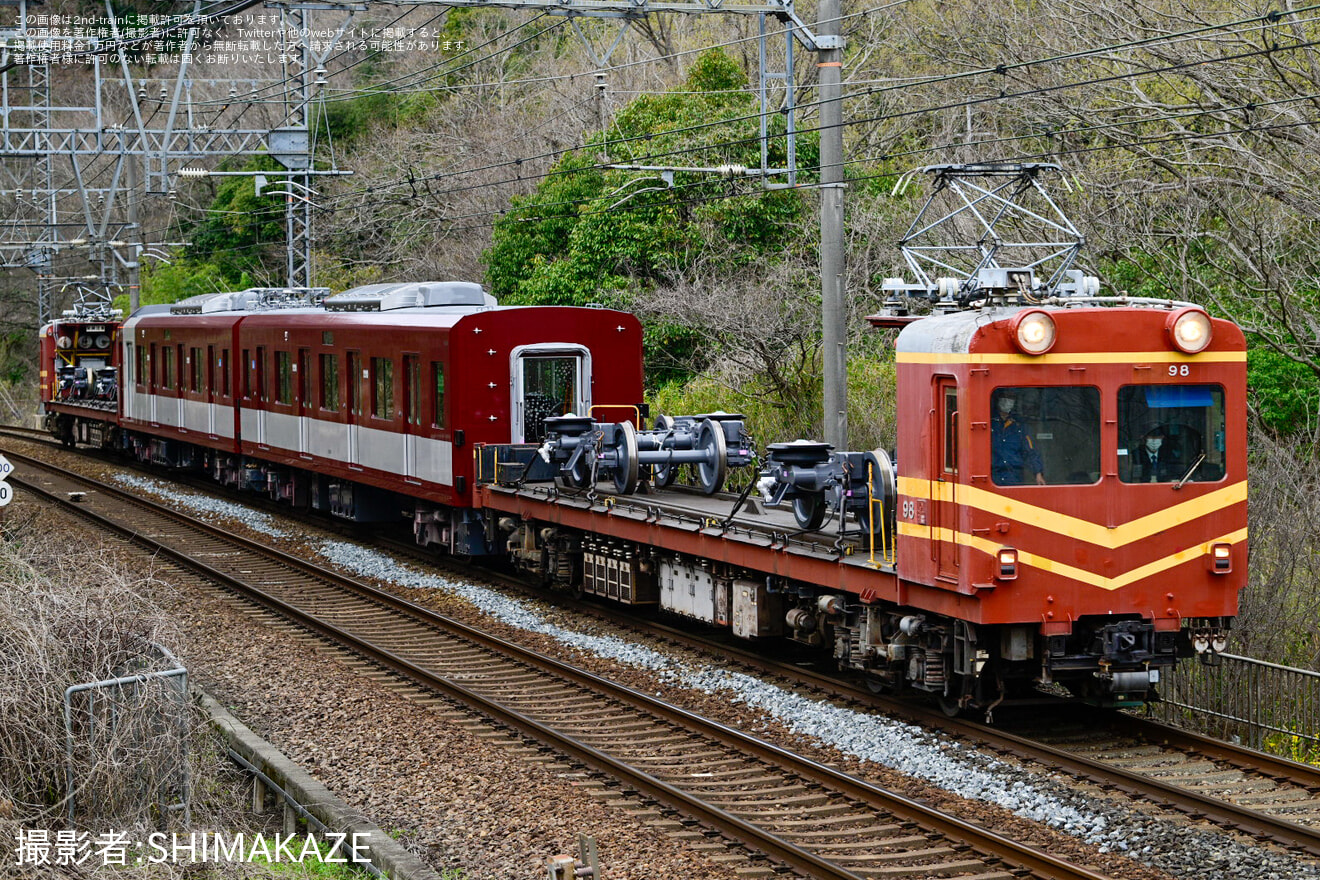 【近鉄】6A系6A03あべの橋方2両五位堂検修車庫入場回送の拡大写真