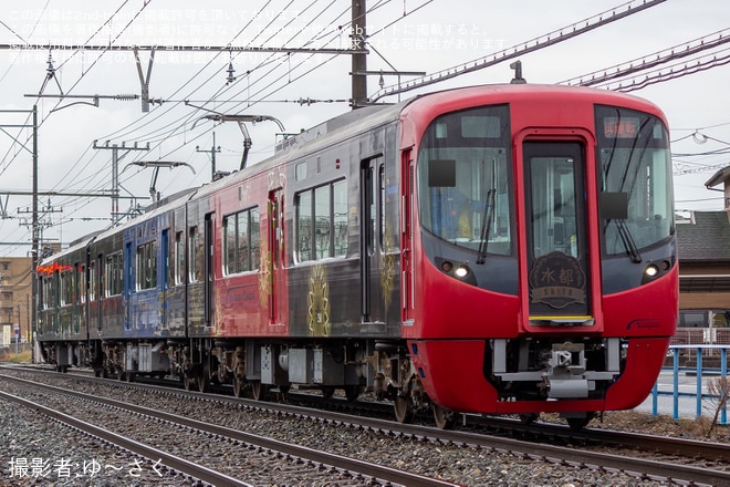 【西鉄】3000形3018F(水都の4〜6号車)筑紫車両基地検査出場試運転を不明で撮影した写真