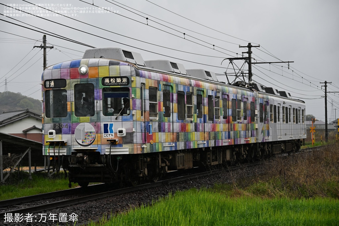 【ことでん】琴平線用ラッピング車両「ヘラルボニーラッピング電車」が長尾線を特別運行の拡大写真