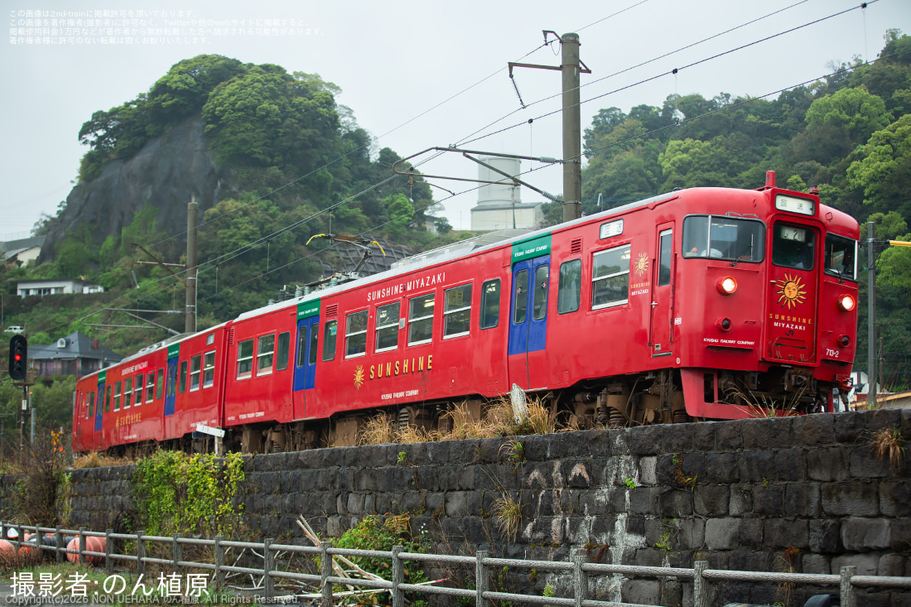 【JR九】713系LK2編成が鹿児島から宮崎へ回送の拡大写真