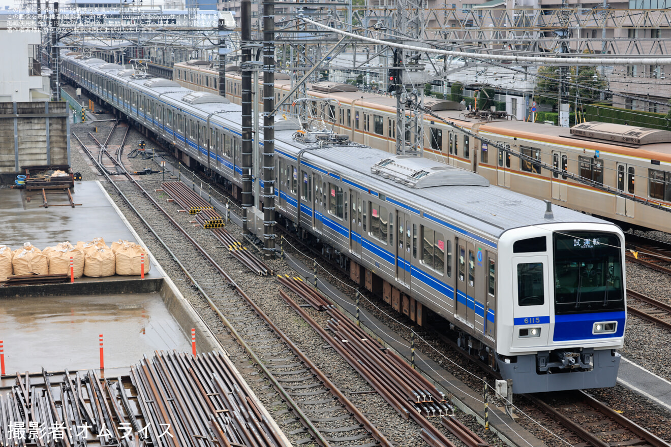 【西武】6000系6115F 武蔵丘車両検修場出場試運転の拡大写真
