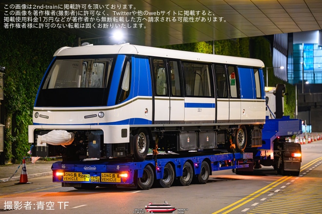 【HKIA】「INNOVIA APM 300」の最終編成とみられる車両の搬入陸送（3枚目）