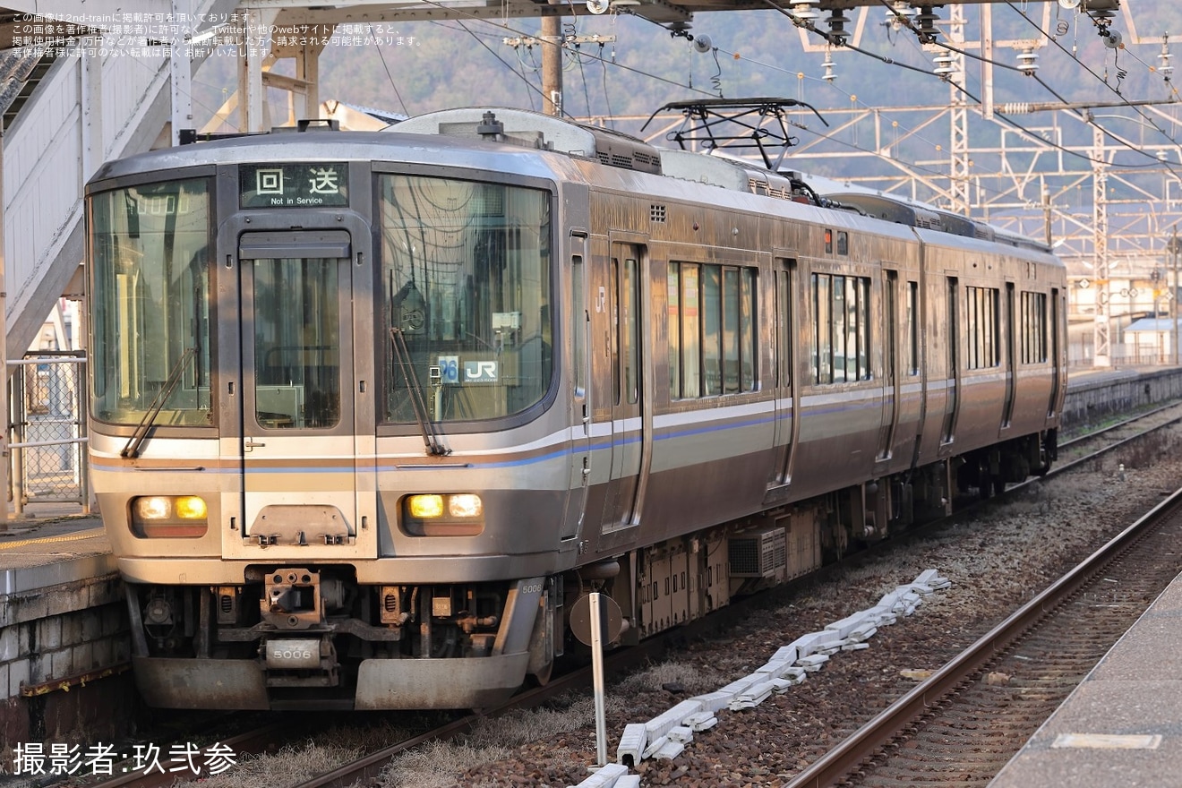 【JR西】223系5000番台P6編成網干総合車両所本所入場回送の拡大写真