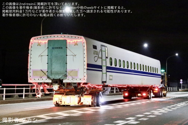 【JR海】N700S J52編成の9号車が日本車輌製造から浜松工場へ陸送（1枚目）