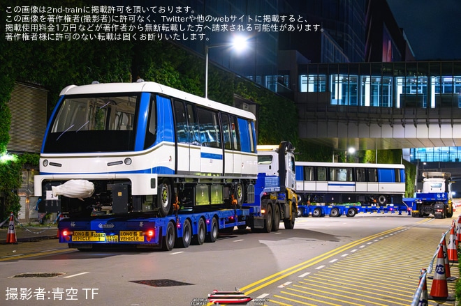 【HKIA】「INNOVIA APM 300」の最終編成とみられる車両の搬入陸送（2枚目）