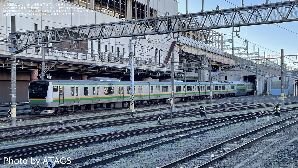 JR東】架線断線当該のE233系U619編成大宮総合車両センター内で構内