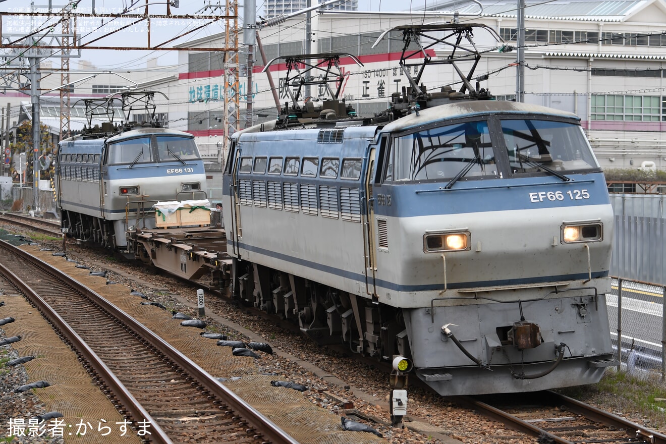 【JR西】EF66-131+コキ107+EF66-125を使用した動揺測定の拡大写真