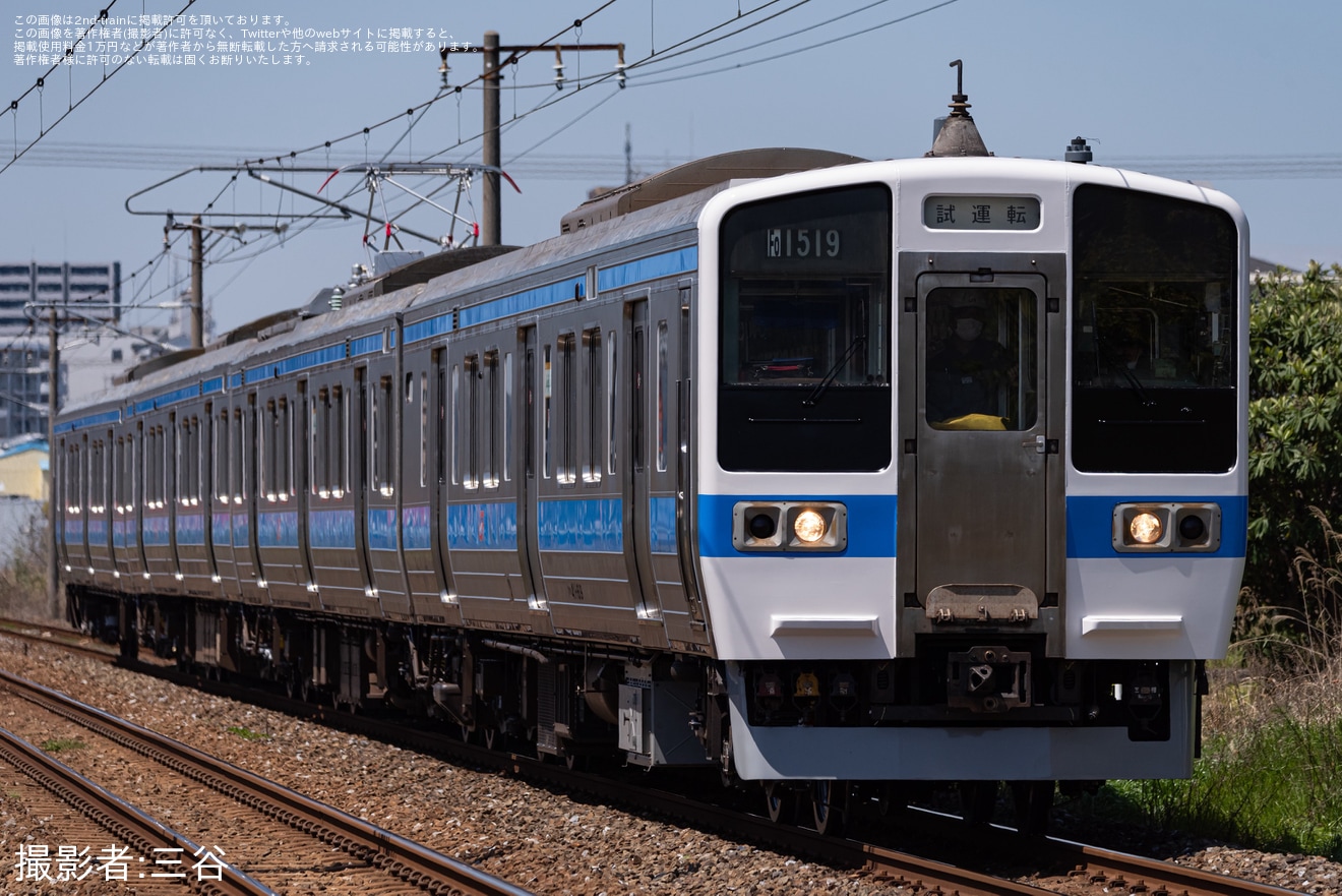 【JR九】415系Fo1519編成小倉総合車両センターを出場し試運転を実施の拡大写真