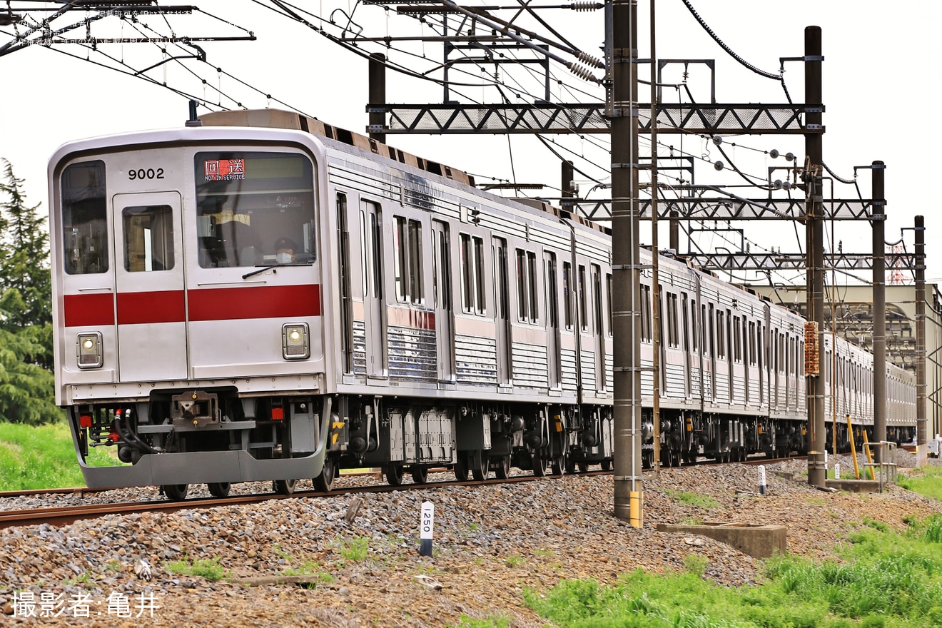 【東武】9000系9102F川越整備所出場回送の拡大写真