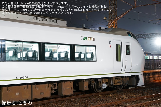 【JR東】E657系カツK1編成がいわき駅イベントに伴い回送（2枚目）
