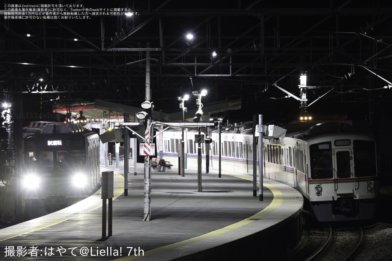 【西武】7000系7104Fが西武秩父線で試運転(秩父線へ初入線)の拡大写真