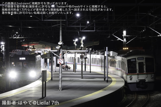 【西武】7000系7104Fが西武秩父線で試運転(秩父線へ初入線)を不明で撮影した写真