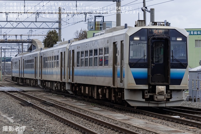 【JR東】弘前さくらまつりにあわせGV-E400系4両の臨時快速が弘前へを不明で撮影した写真