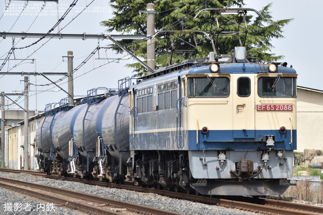 【JR貨】8764レをEF65-2086が代走 2026年4月13日の拡大写真