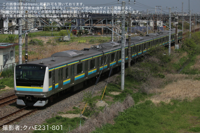 【JR東】E233系0番台マリC3編成内房線試運転を巌根～木更津間で撮影した写真
