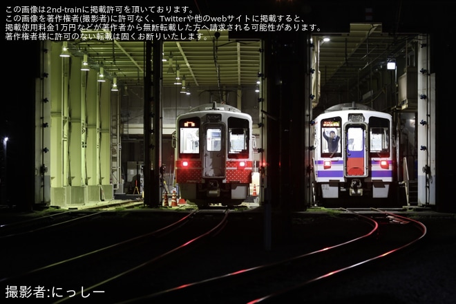 【北越】六日町運輸指令区検修構内で夜間撮影会が開催 - 六日町運輸指令区にて撮影