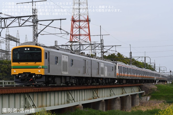 【JR東】E233系トタ青668編成+青464編成 秋田総合車両センター入場配給を不明で撮影した写真