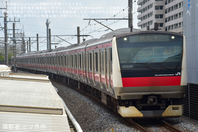 【JR東】京葉線商品輸送実証実験に伴う試運転を新浦安駅で撮影した写真
