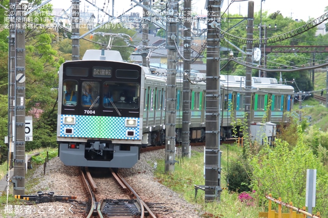 【西武】7000系7104Fが多摩湖へ 多摩湖線萩山～多摩湖間・拝島線玉川上水～拝島間で試運転を不明で撮影した写真