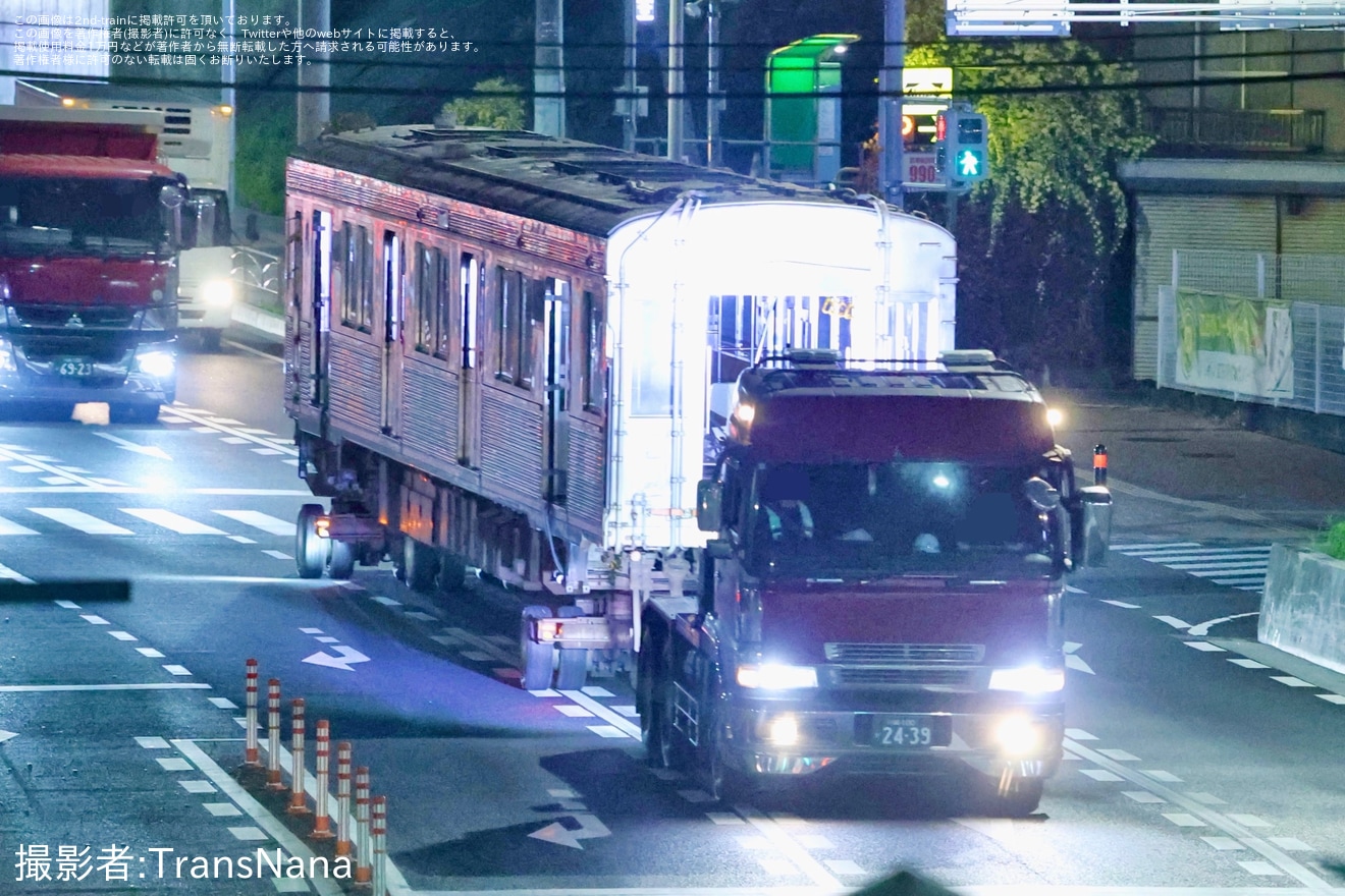 【東急】8500系デハ8522号車長津田車両工場から陸送の拡大写真