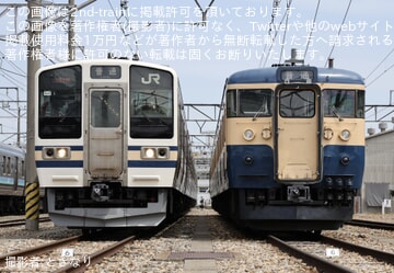 【JR東】115系S9編成と211系N608編成による横須賀色撮影会が開催