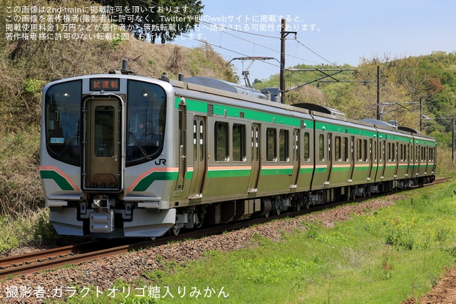 【JR東】E721系1000番台P4-18編成総合車両センター出場回送を不明で撮影した写真