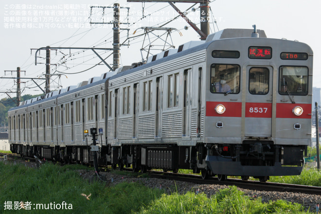 【東急】8500系8637Fがこどもの国線で乗務員訓練を長津田～恩田間で撮影した写真